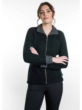 Koru merino wool and possum fur zip up jacket sz L